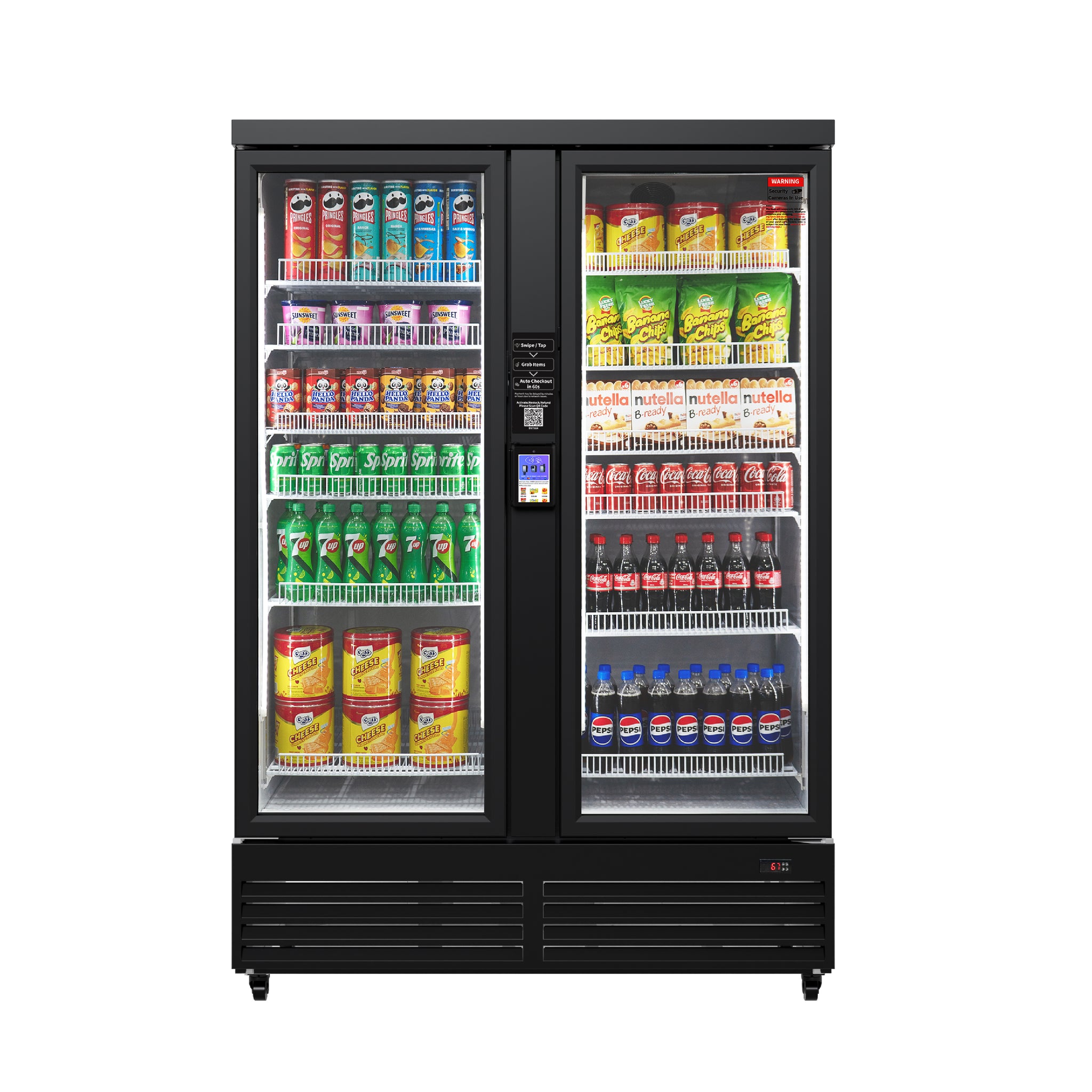 HAHA AI Vending Ultra 1200 | POS/NFC - Self-Service Double Door Refrigerated with 756 bottles space