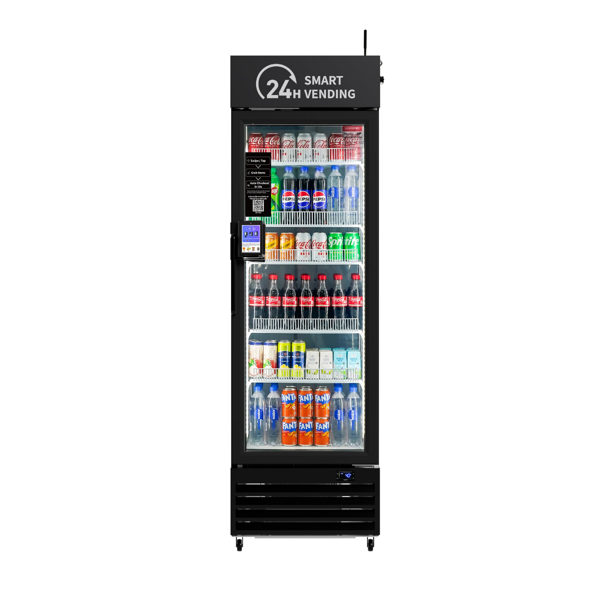HAHA AI Vending Mini 360 | Touch Card Reader - Smart Refrigerated Combo with 252 bottles space